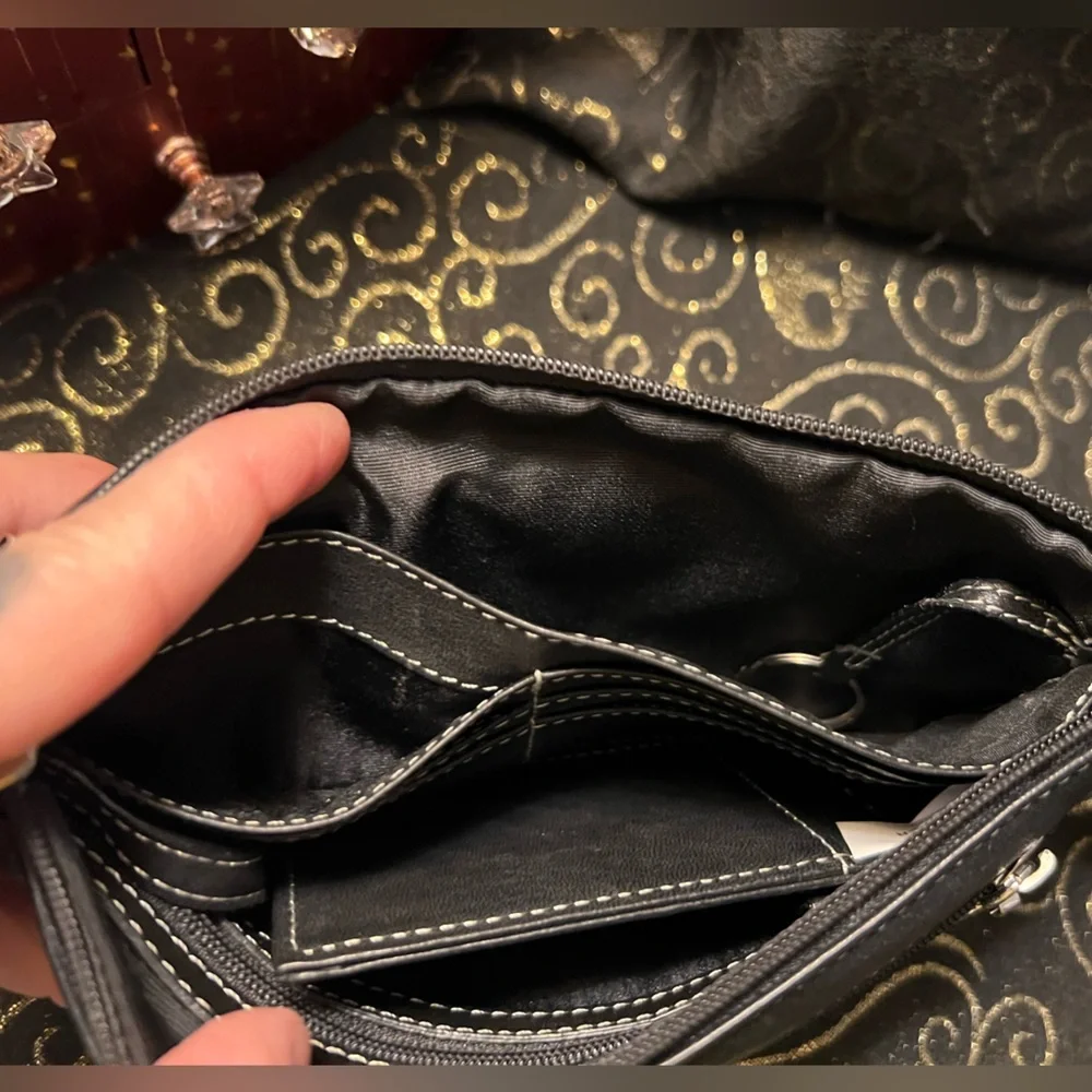 Tignanello Black Leather Clutch Wristlet